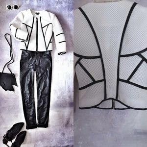 BEBE Motorcycle cropped fitted jacket XS